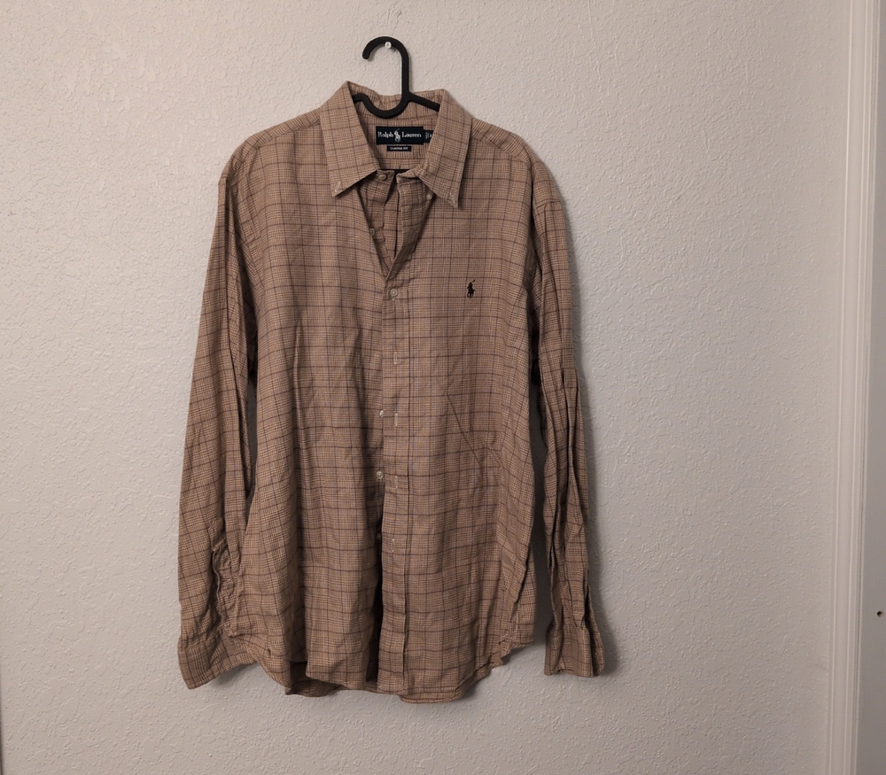 Polo by Ralph Lauren Tan Casual Button Down Shirt